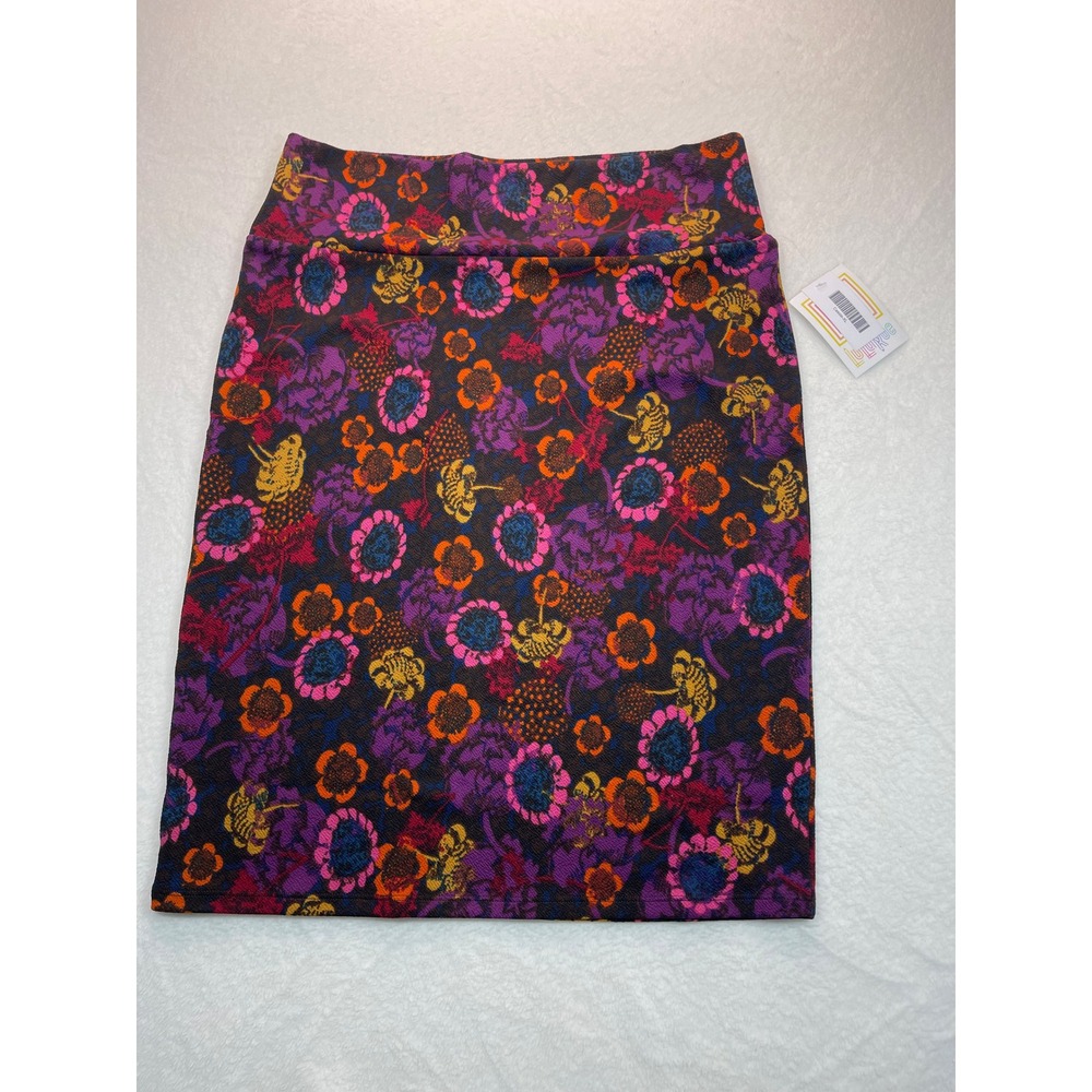LuLaRoe Cassie Pencil Skirt Women XL Floral Stretch Bodycon Knee Length Hippie‎